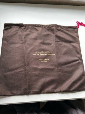 kate spade Brown Drawstring Dust Bag with Gold Logo